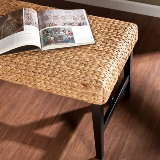 Natural Blanchard Water Hyacinth Bench-Kirkland's Home Flash Sale