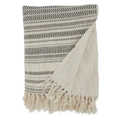 Natural Block Print Throw With Fringe-Kirkland's Home Sale