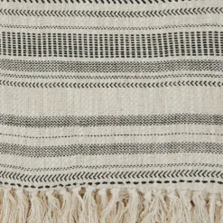 Natural Block Print Throw With Fringe-Kirkland's Home Sale