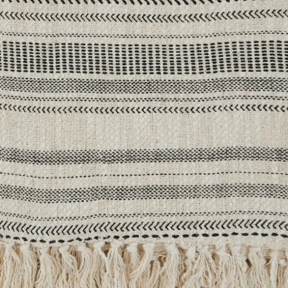 Natural Block Print Throw With Fringe-Kirkland's Home Sale