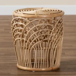 Natural Boho Rattan Weave Accent Table-Kirkland's Home Online