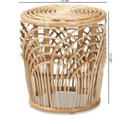 Natural Boho Rattan Weave Accent Table-Kirkland's Home Online