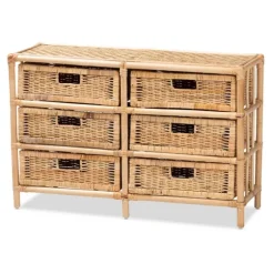 Natural Boho Rattan Weave Storage Cabinet-Kirkland's Home Flash Sale