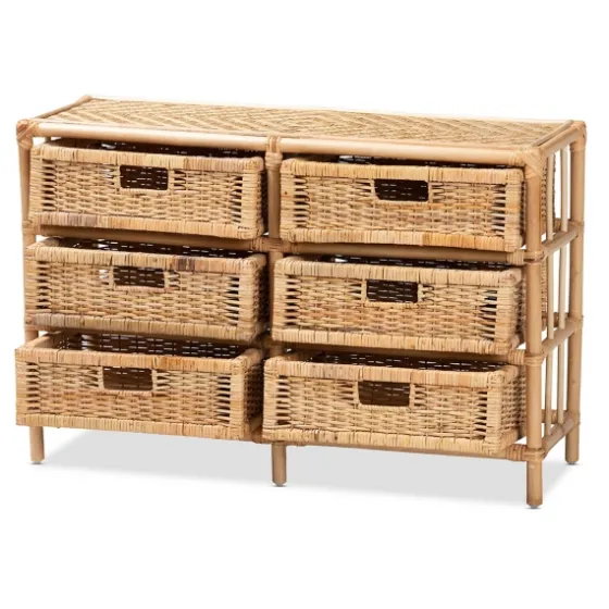 Natural Boho Rattan Weave Storage Cabinet-Kirkland's Home Flash Sale