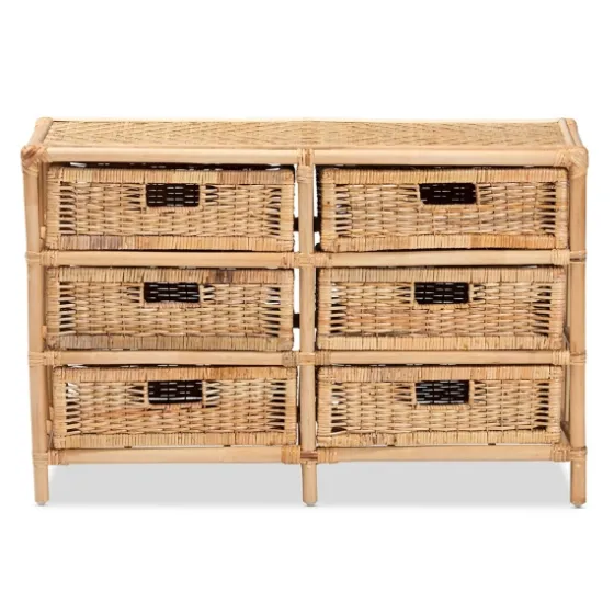 Natural Boho Rattan Weave Storage Cabinet-Kirkland's Home Flash Sale