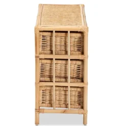 Natural Boho Rattan Weave Storage Cabinet-Kirkland's Home Flash Sale