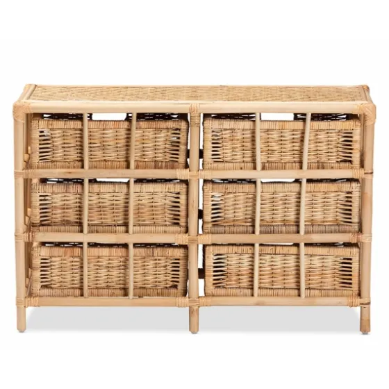 Natural Boho Rattan Weave Storage Cabinet-Kirkland's Home Flash Sale