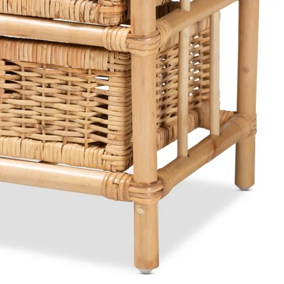 Natural Boho Rattan Weave Storage Cabinet-Kirkland's Home Flash Sale