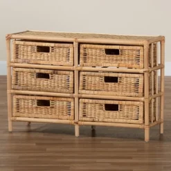 Natural Boho Rattan Weave Storage Cabinet-Kirkland's Home Flash Sale