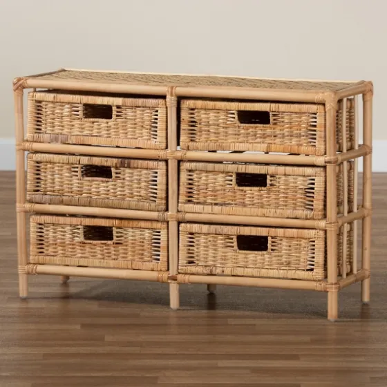 Natural Boho Rattan Weave Storage Cabinet-Kirkland's Home Flash Sale