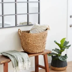 Natural Braided Seagrass Basket-Kirkland's Home Hot