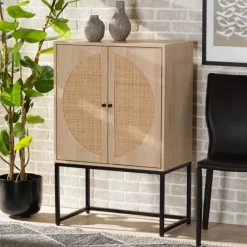 Natural Cane And Wood 2-Door Cabinet-Kirkland's Home Hot