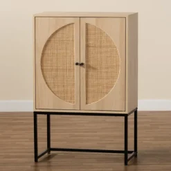 Natural Cane And Wood 2-Door Cabinet-Kirkland's Home Hot