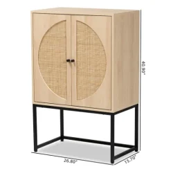 Natural Cane And Wood 2-Door Cabinet-Kirkland's Home Hot