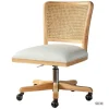 Natural Cane Back Linen Office Chair-Kirkland's Home Cheap