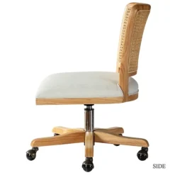Natural Cane Back Linen Office Chair-Kirkland's Home Cheap