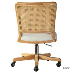Natural Cane Back Linen Office Chair-Kirkland's Home Cheap