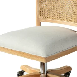 Natural Cane Back Linen Office Chair-Kirkland's Home Cheap