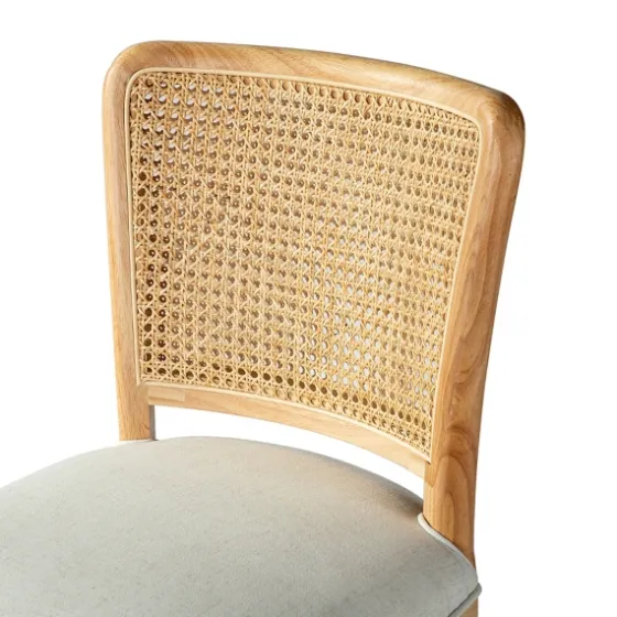 Natural Cane Back Linen Office Chair-Kirkland's Home Cheap