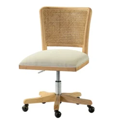 Natural Cane Back Suede Office Chair-Kirkland's Home Cheap