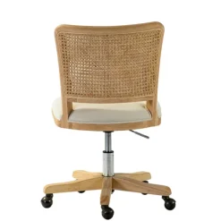 Natural Cane Back Suede Office Chair-Kirkland's Home Cheap