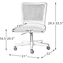 Natural Cane Back Suede Office Chair-Kirkland's Home Cheap