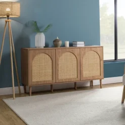 Natural Cane Wood Arched Sideboard Cabinet-Kirkland's Home Shop