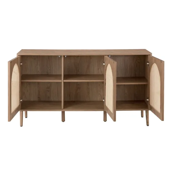 Natural Cane Wood Arched Sideboard Cabinet-Kirkland's Home Shop