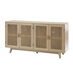 Natural Cane Wood Storage Media Cabinet-Kirkland's Home Cheap