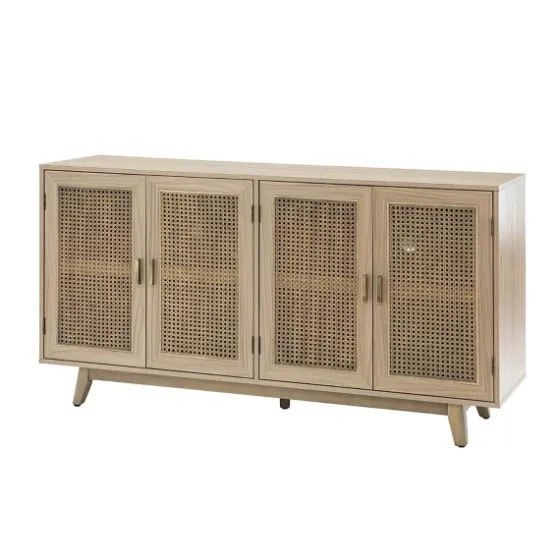 Natural Cane Wood Storage Media Cabinet-Kirkland's Home Cheap