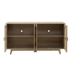 Natural Cane Wood Storage Media Cabinet-Kirkland's Home Cheap