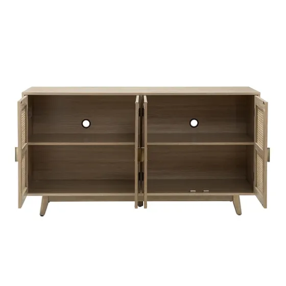 Natural Cane Wood Storage Media Cabinet-Kirkland's Home Cheap