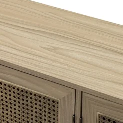 Natural Cane Wood Storage Media Cabinet-Kirkland's Home Cheap