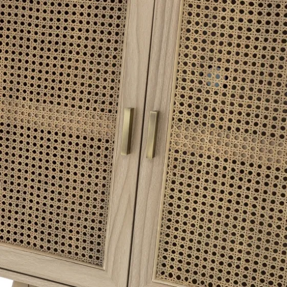 Natural Cane Wood Storage Media Cabinet-Kirkland's Home Cheap