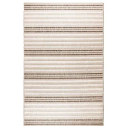 Natural Canva Striped Outdoor Area Rug, 4X7-Kirkland's Home Outlet