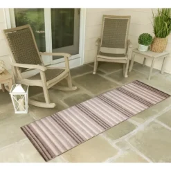 Natural Canva Striped Outdoor Runner-Kirkland's Home Hot