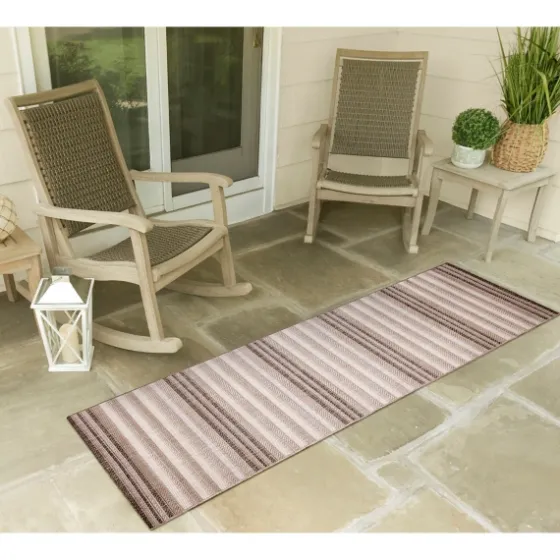 Natural Canva Striped Outdoor Runner-Kirkland's Home Hot