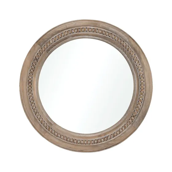 Natural Carved Driftwood Round Wall Mirror-Kirkland's Home Flash Sale
