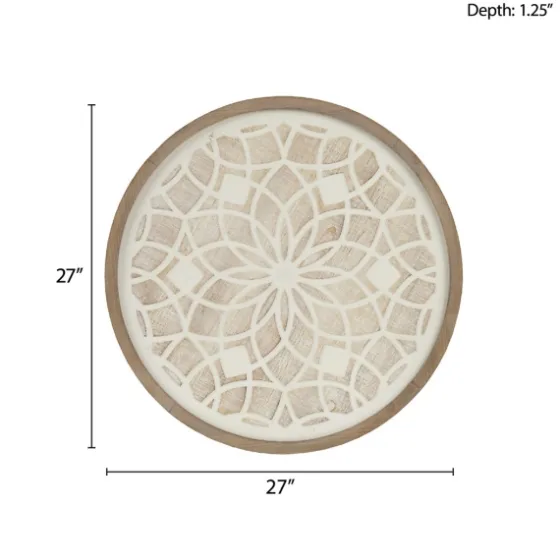 Natural Carved Wood Medallion Round Wall Plaque-Kirkland's Home Flash Sale