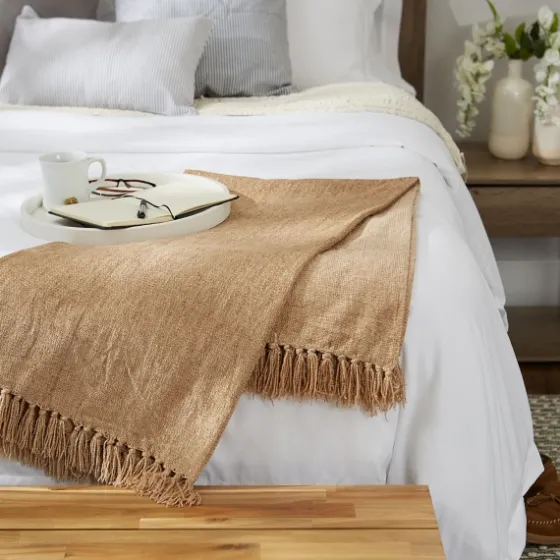 Natural Chenille Fringe Throw-Kirkland's Home Sale