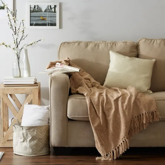 Natural Chenille Fringe Throw-Kirkland's Home Sale