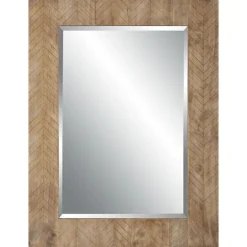Natural Chevron Wood Wall Mirror-Kirkland's Home Hot