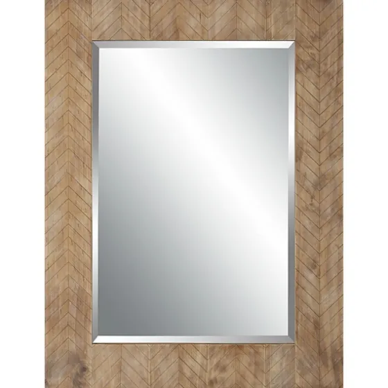 Natural Chevron Wood Wall Mirror-Kirkland's Home Hot