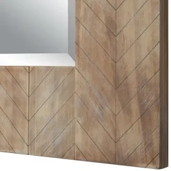Natural Chevron Wood Wall Mirror-Kirkland's Home Hot