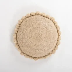 Natural Cleo Jute Pom Pom Pillow-Kirkland's Home Shop