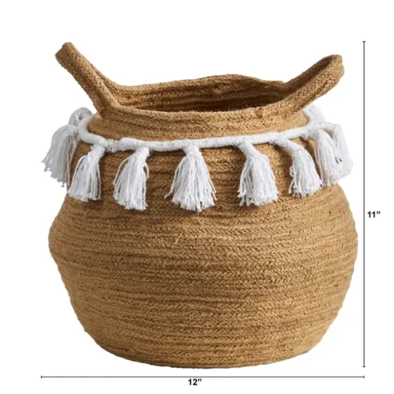 Natural Cotton Woven Tassel Basket-Kirkland's Home Cheap