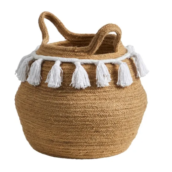 Natural Cotton Woven Tassel Basket-Kirkland's Home Cheap