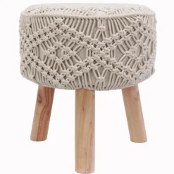 Natural Crochet Stool-Kirkland's Home Shop