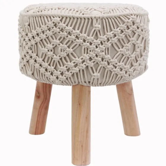 Natural Crochet Stool-Kirkland's Home Shop