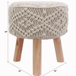 Natural Crochet Stool-Kirkland's Home Shop